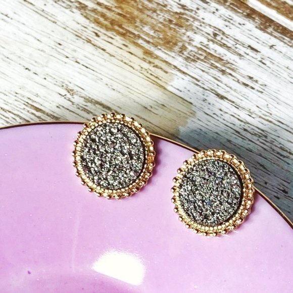 Alquimia Jewelry - STATEMENT LARGE DRUZZY STYLE STUD EARRINGS